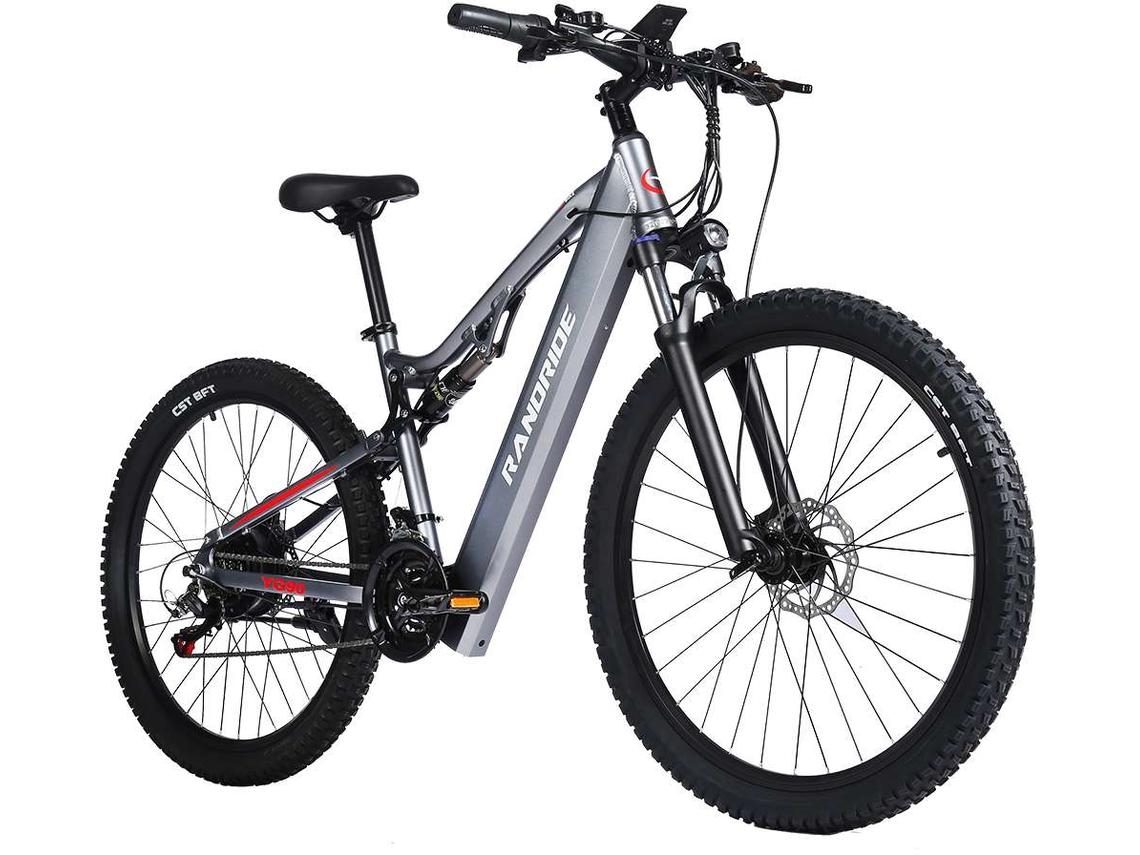Bicicleta eléctrica 1000W YG90A/Gris 48V 17Ah/Suspensión total/Frenos hidráulicos
