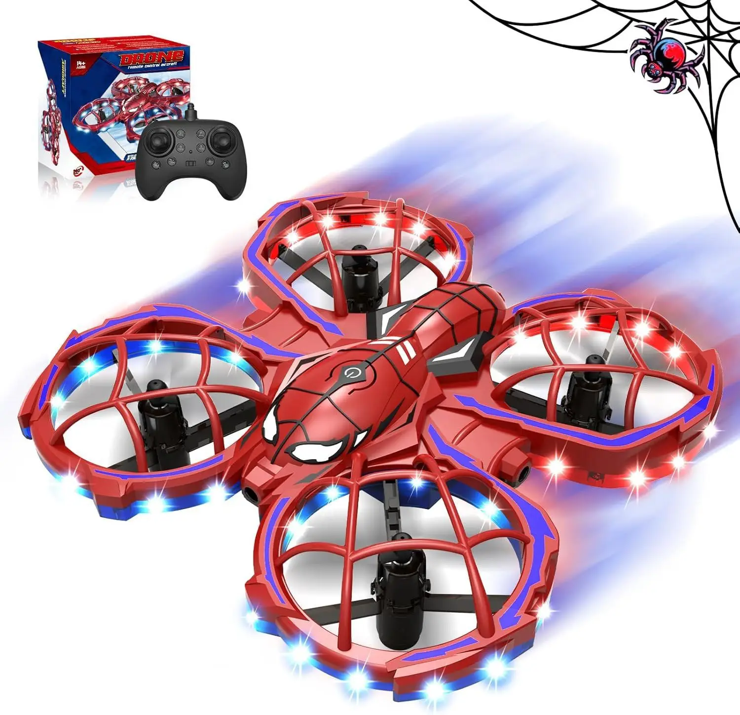 Dron Araña (rojo), 3 Modos De Velocidad, Con Función Para Evitar Obstáculos.