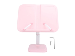 Suporte De Livro Ajustável Com Clips Para Página Ângulos Vários Alumínio Rosa Para Crianças Leitura