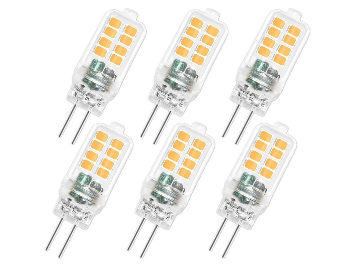 Bombillas Led G4 De 12 V, 3 W, 3000 K, 300 Lúmenes, No Regulables, Equivalentes A Halógenas De 25 W - Paquete De 6 Unidades