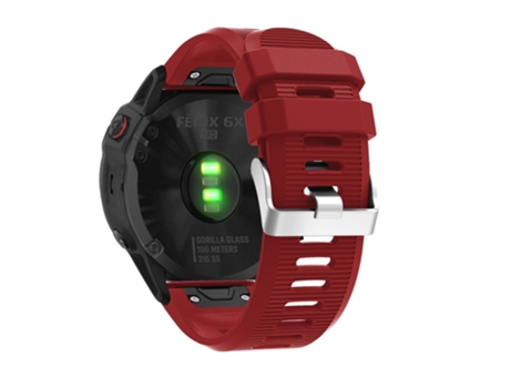 Correa de Silicona grano cruzado para Garmin Fenix 7X/6X Sapphire GPS/6X Pro/6X GPS/5X GPS/5X Plus - tinto