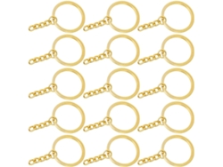 Llaveros de metal dorado, llaveros DIY con cadena plana, 100 piezas para manualidades.
