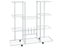 Soporte de Macetas con Ruedas 94,5X24,5X91,5 cm Hierro Blanco