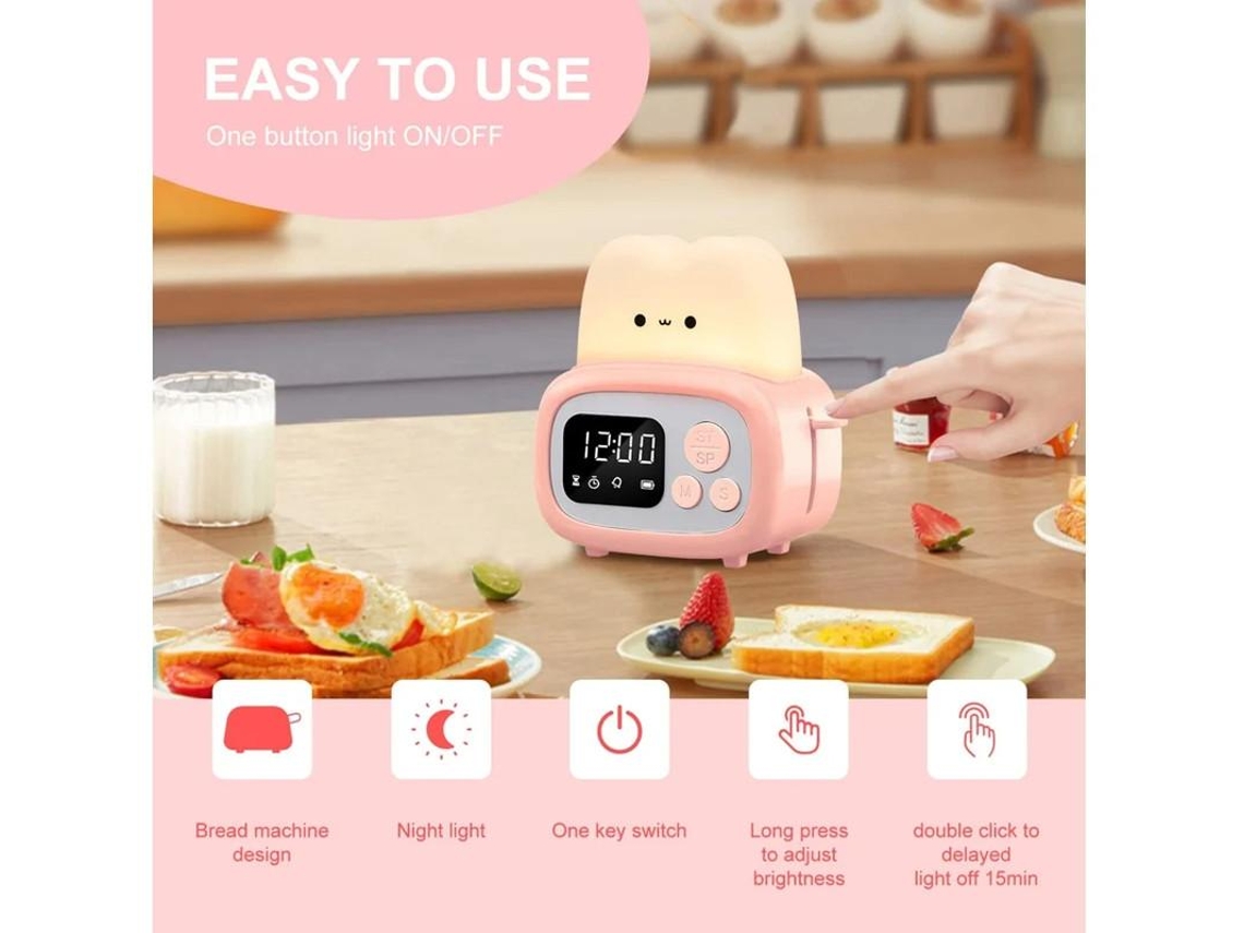 Reloj Con Temporizador Luz Nocturna Para Niños Tamaño Pequeño De Mano Lámpara De Reloj Led Portátil Temporizador De Mesa Para Niños Yizhood