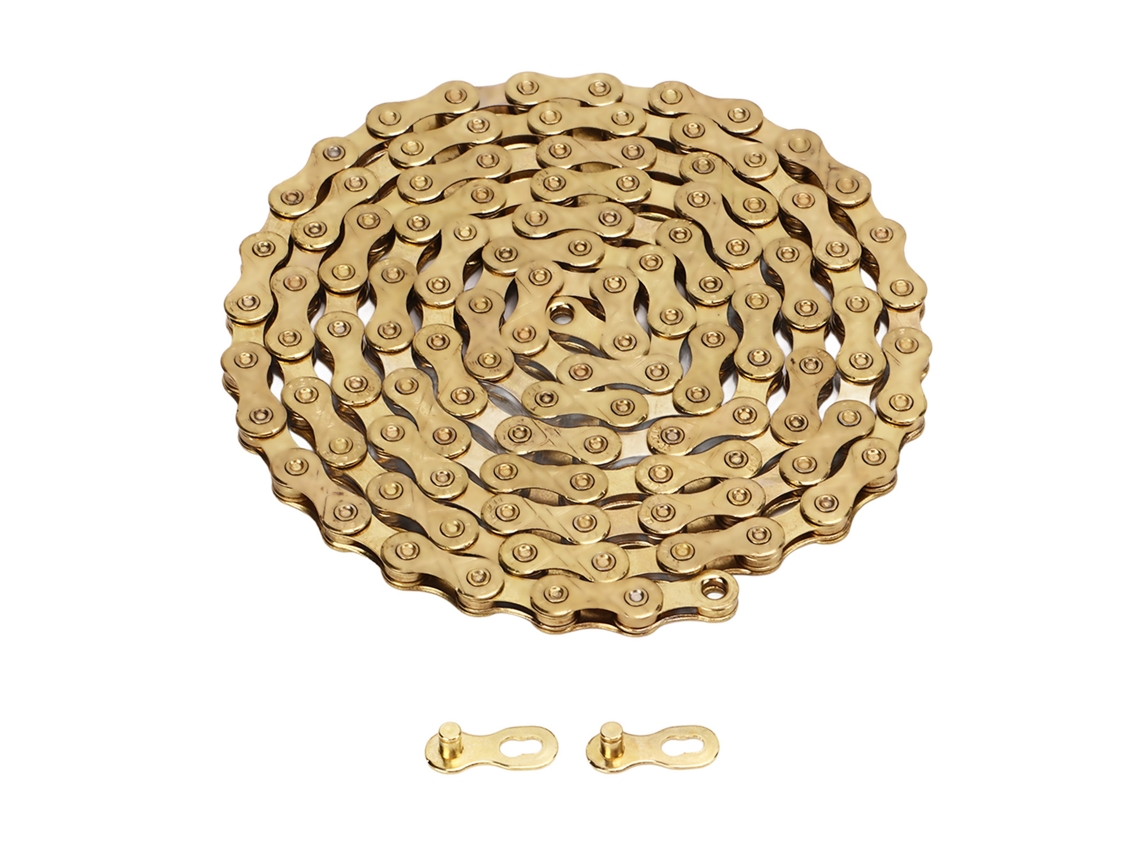 Cadena Para Bicicleta De Montaña, Acero Dorado, 116 Eslabones, 11 Velocidades, Tratada Térmicamente, Accesorios Para Bicicleta.