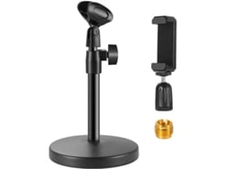 Soporte De Micrófono De Escritorio Ajustable, De 25 A 37 Cm, De Metal Resistente, Fácil De Transportar Para Podcasting, Transmisiones En Vivo Y Grabación.