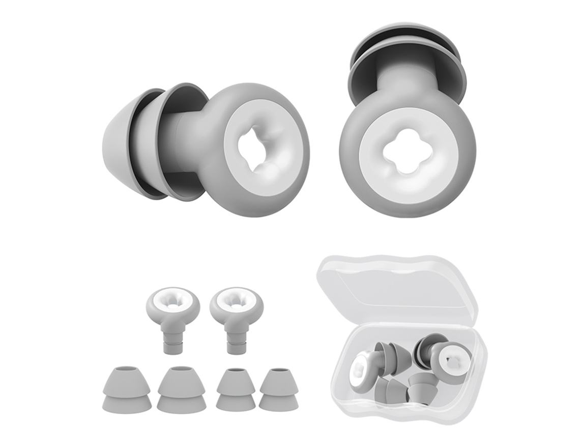Tapones Para Los Oídos De Silicona Reutilizables Con Cancelación De Ruido Para Dormir - Gris