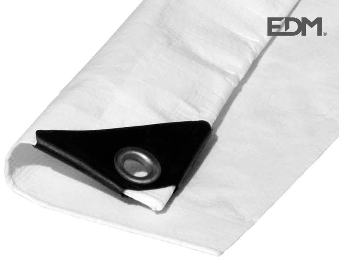Lona Plástica 5X8Mts Doble Cara Blanco con Ojales Metálicos densidad 90Grs  y  M2
