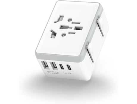 Adaptador de viaje universal Adaptador de enchufe mundial con 2 puertos USB C y 2 puertos USB a cargador internacional esencial MAOYI