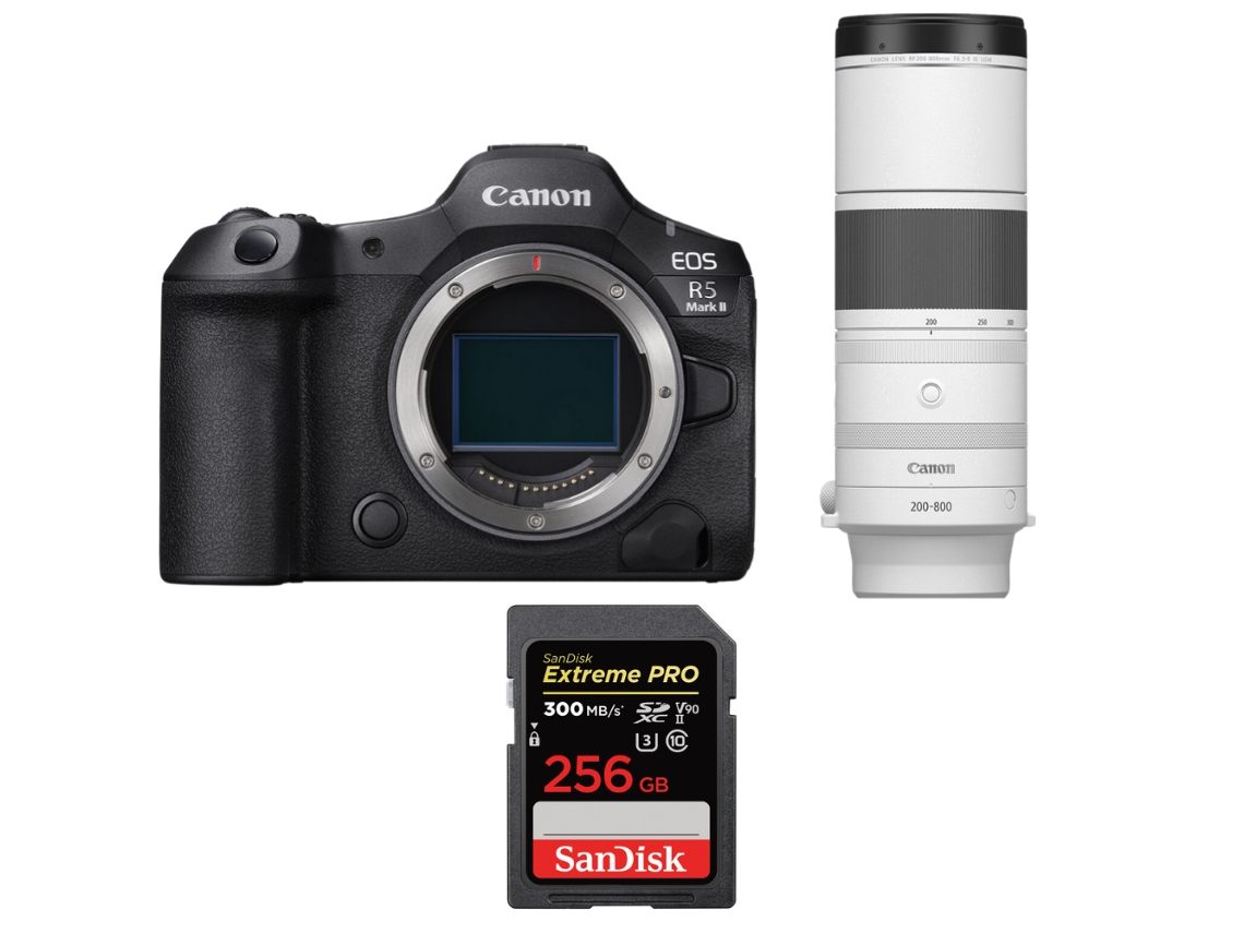 Canon Eos R5 Mark Ii + Rf 200-800mm F/6.3-9 Is Usm + 1 Sandisk 256gb Uhs-ii 300mb/s + Ebook “20 Consejos Para Fotos Que Impactan”