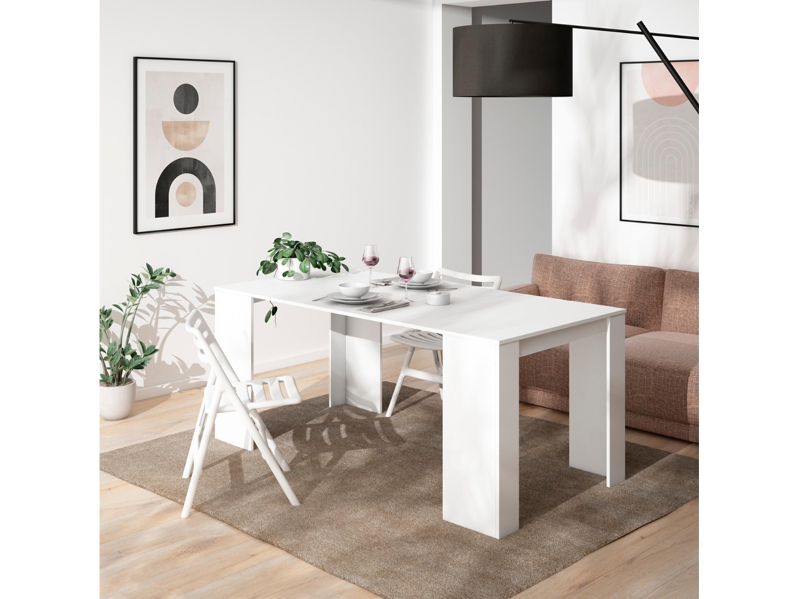 Mesa Consola extensible 180 Para 8 comensales Comedor y cocina Blanco SKRAUT HOME