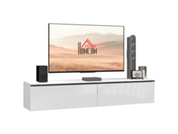 Mueble De Pared Para Tv Con Acabado Blanco Brillante, Apto Para Televisores De Hasta 70 Pulgadas.