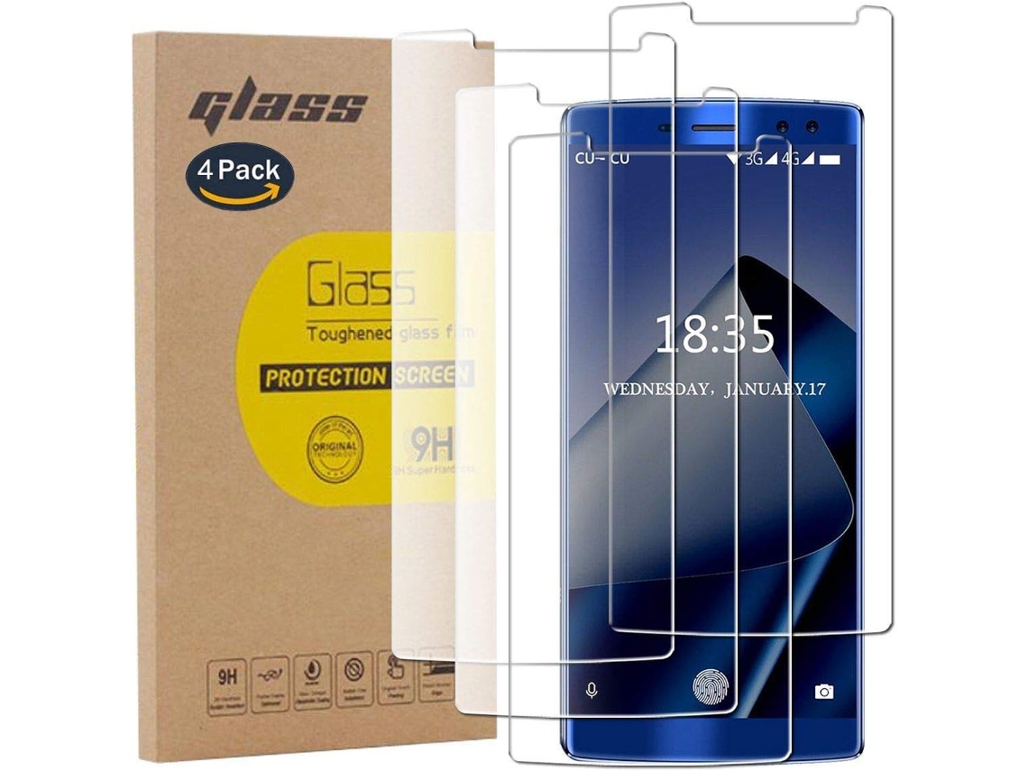 Conjunto de Protectores de Pantalla Filme Alta Transparência Super Sem Bolhas para Doogee Bl12000 HONGWE. (4un)