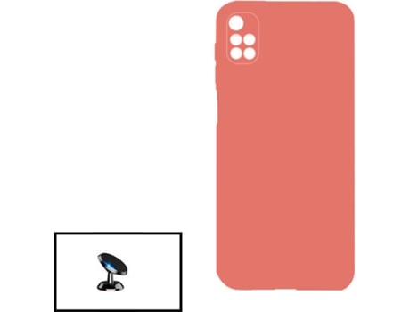 Kit Soporte Magnético de Coche y Funda Silicona Liquida Xiaomi Redmi 10 PHONECARE Rosa