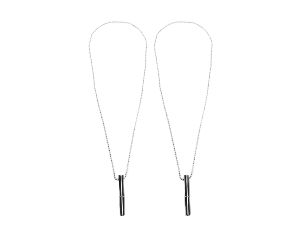 Baok - Conjunto de 2 collares para aliviar la ansiedad y el estrés, dispositivo de respiración consciente, colgante de acero inoxidable para meditación y relajación.