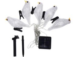 Juego de 5 luces solares con forma de petirrojo, con LED blancos, montadas sobre estacas, para decoración de jardín. SFUSHOS