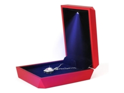 2026-caja De Joyería Con Luz Led Para Colgantes Pulseras Regalo De Noviazgo Boda Día De San Valentín Rojo