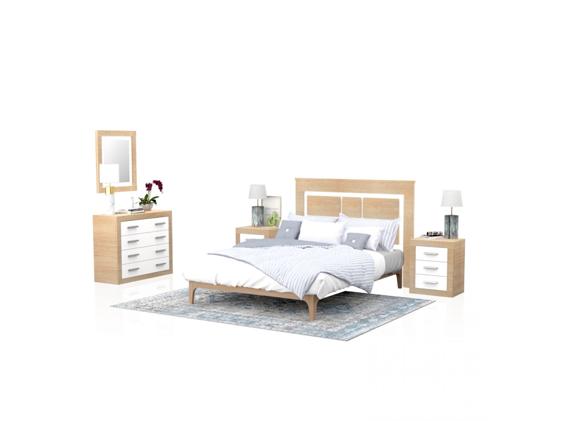 Dormitorio Kira 4C Cambria - Blanco 160 x 119 x 4 cm