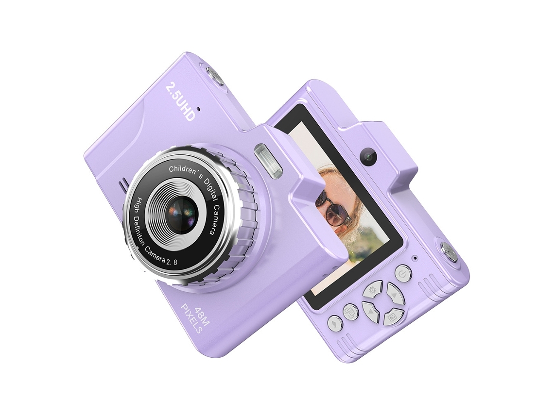 Zoom Compacto Portátil De La Cámara 8x Del Ccd De La Cámara Pantalla De 28 Pulgadas Con Tarjeta De Memoria 32gb Morado Veanxin