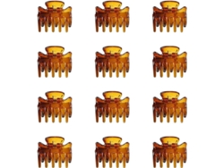 12 Pinzas Pequeñas Marrones Para El Cabello De Mujer, Estilo Mariposa, Marca Linjou.