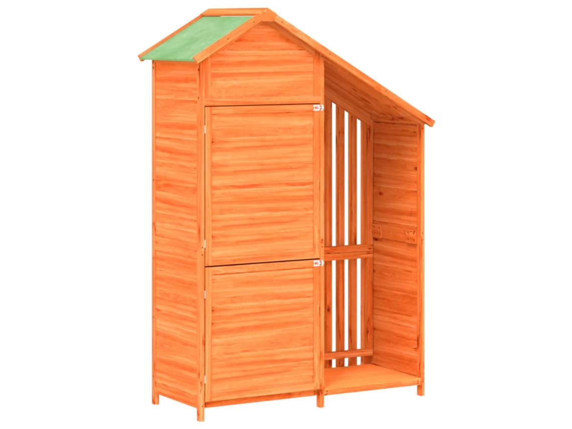 Cobertizo Herramientas Jardín VIDAXL Marrón Madera de pino (120x53,5x170 cm)
