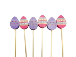100 Palillos De Bambú Desechables De Conejo Cartoon Para Pascua Decoración Alimentaria 12cm B
