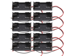 10 Portapilas Aaa (2 X 3 X) Con Cable De Plástico Aislado Para Juguetes, Electrodomésticos Y Mandos A Distancia.
