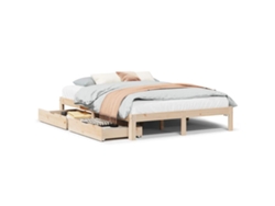 Maison Exclusive - Estructura De Cama Con Cajones Madera Maciza Pino 120x190 Cm