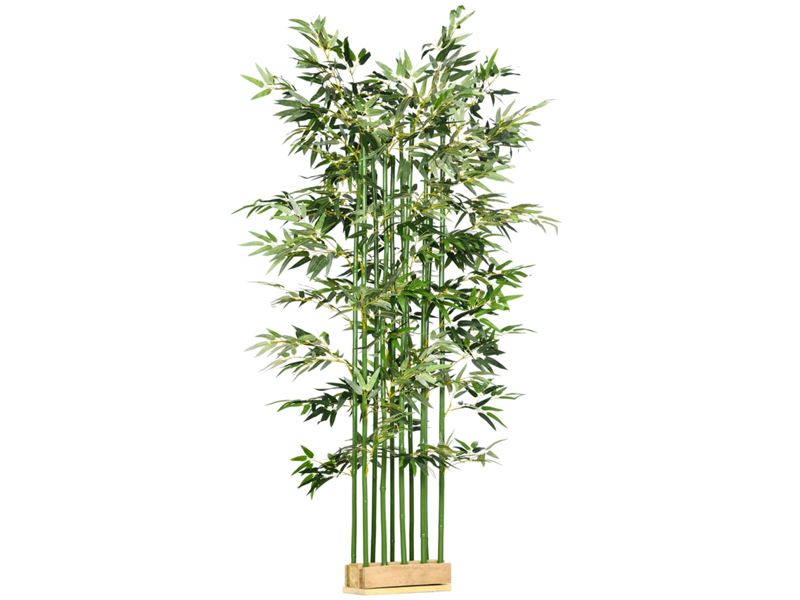 Bambú artificial, planta artificial de 180 cm en maceta de pino, planta de interior, plantas artificiales para uso en interiores. Zkaka
