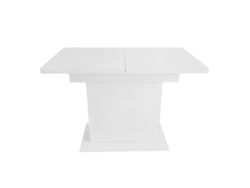 Mesa de comedor extensible moderna con espacio de almacenamiento debajo, color blanco Mobrio