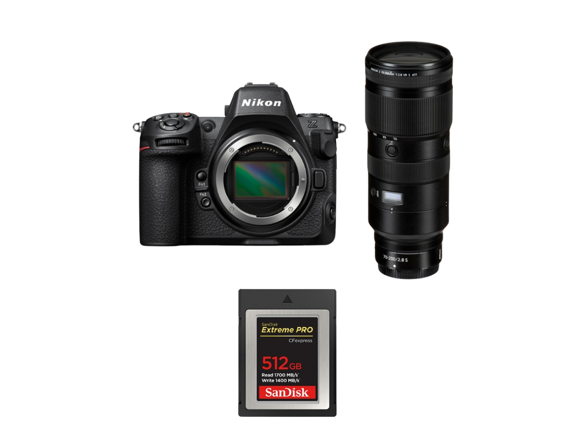 Nikon Z8 + Z 70-200mm F/2.8 Vr S + 1 Sandisk 512gb Extreme Pro Cfexpress Type B - Cámara Fotográfica Híbrida Full-frame + Ebook Pricedirect