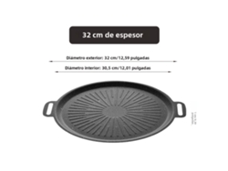Sartén redonda antideslizante para barbacoa y horno. MDUG (32 cm)