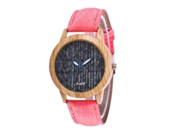 Reloj De Pulsera De Cuero Denim Moda Para Mujer Reloj De Cuarzo Rosa