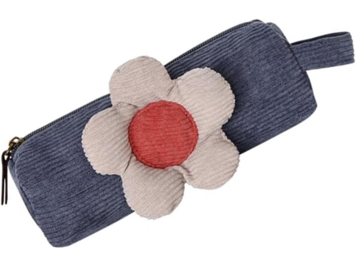 Estuche multifuncional con estampado floral, 23 x 10 cm, de tela, práctico y fácil de usar. SFUSHOS