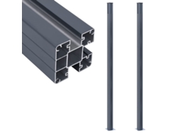 Conjunto 2 Poste de valla VIDAXL Gris Aluminio