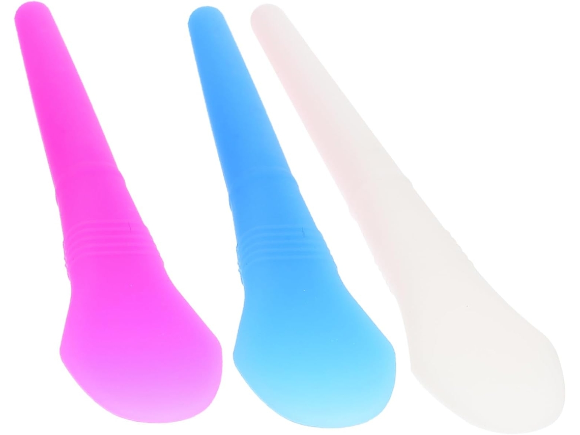 Juego de 3 pinceles de silicona para mascarillas faciales, aplicador de lodo suave y flexible Gokoco