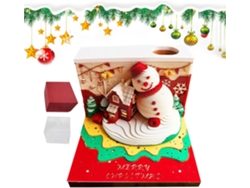 Calendario navideño con muñeco de nieve recortado en papel, bloc de notas 3D, decoración para el hogar y la oficina.
