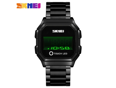 Relojes deportivos digitales Reloj de pantalla táctil con relojes de pulsera electrónicos para hombres-Tira de acero negra LUUCOZK
