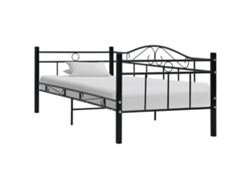 Estructura De Sofá Cama Sin Colchón Metal Negro 90x200 Cm