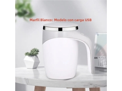 Taza de café recargable automática con agitador magnético y revestimiento de acero inoxidable. MDUG (blanca)