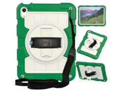 Compatible con iPad (2025) / 10.9 (2022) Funda para tableta TPU+PC con asa giratoria y soporte integrado.