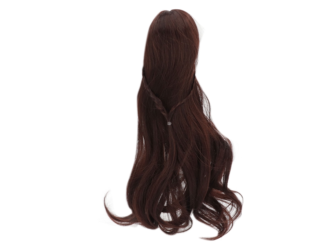 Peluca De Pelo Rizado Con Flequillo Para Muñeca Bjd De Tamaño 1/3, Circunferencia De 21-24 Cm, Marrón Oscuro.