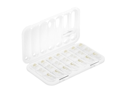 Organizador Semanal De Pastillas Chrui 21 Celdas 3 Veces Al Día Sin Bpa (blanco Transparente)