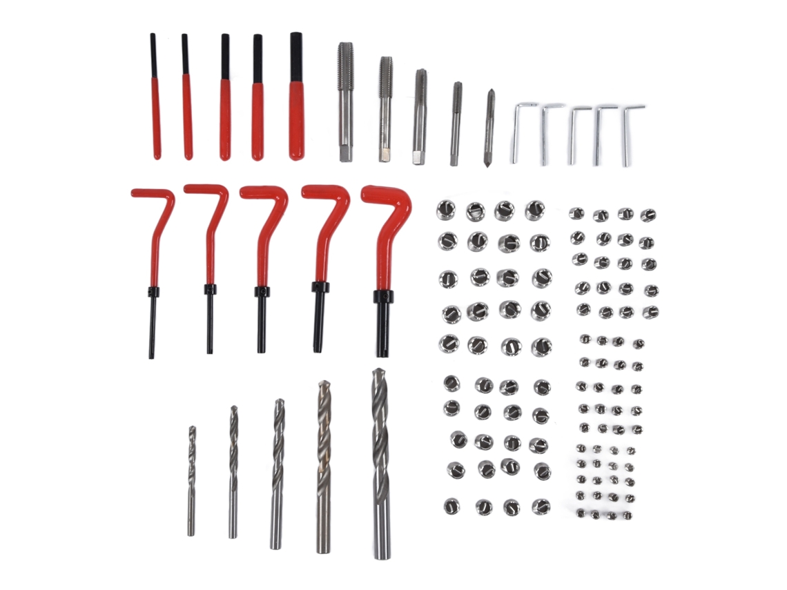 Kit De Reparación De Roscas De 125 Piezas, Herramienta Para Roscas Dañadas M5-m12