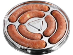 Molde de acero inoxidable para salchichas con 6 cavidades, antiadherente, para hacer perritos calientes. Molde redondo con forma de cuerno.