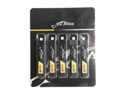Batería Lipo Tattu 300 mAh, 3,8 V, 75 C, 1 s, 1 p, HV, BT2.0.5 (5 unidades)