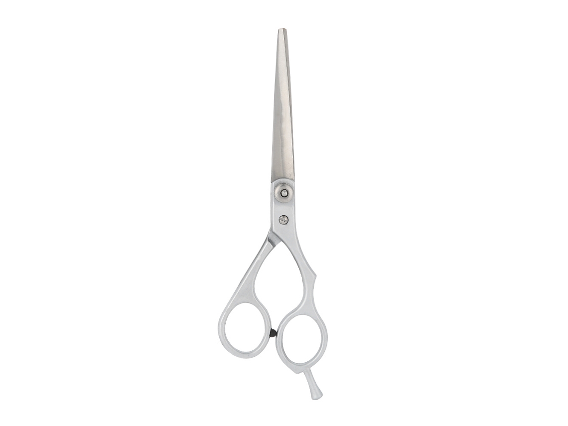 Tesoura de corte de cabelo profissional prateada para barbeiros e salões de beleza (2026)