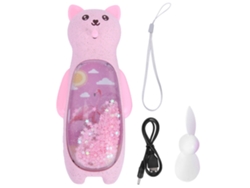 Ventilador portátil rosa recargable por USB con luz nocturna.