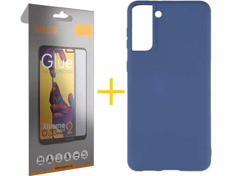 Carcasa + Protector de Pantalla para Samsung Galaxy S22 Plus 5G ACCETEL Azul
