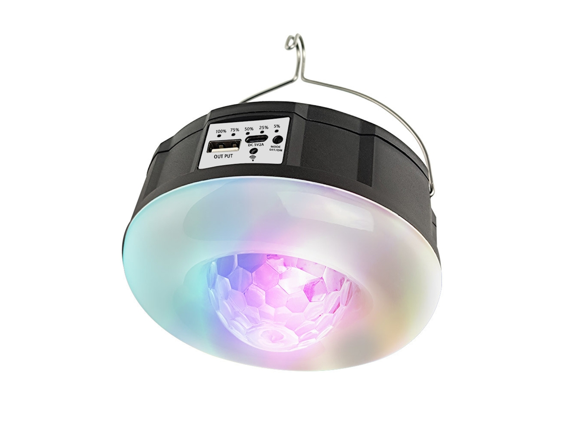 Lámpara solar LED portátil 2026 para camping con control remoto para exteriores y tiendas de campaña, lámpara de ambiente mágico.
